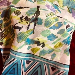 Sheer scarf multi color